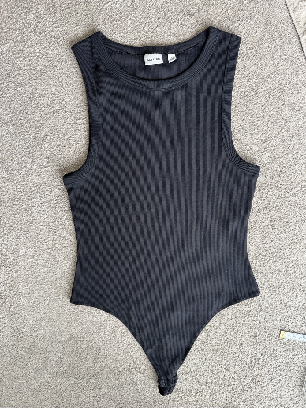 Aritzia Black Ribbed Sleeveless Bodysuit